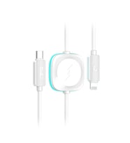20W Type-C to Lightning ve 2.5W Kablosuz Saat Şarj Çıkışlı 2in1 PD Hızlı Şarj Kablosu Apple Watch Şarj Cihazı