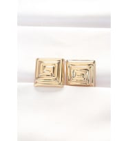 Pirinç Gold Renk Kare Form Küpe 5886