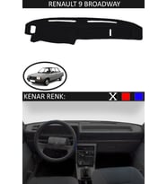 Renault 9 Broadway İçin Uygun Torpido Koruma Halısı Siyah Kenar Renk Siyah