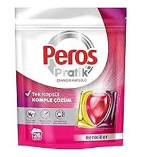 Peros Çamaşır Deterjanı Tableti (Kapsülü) Renkliler İçin 26 Adet
