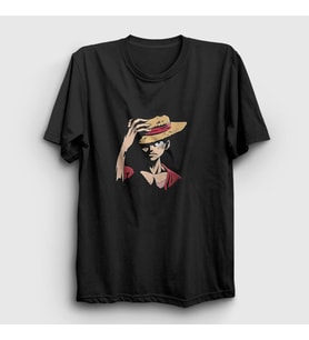 Presmono Unisex Siyah Luffy Anime One Piece T-Shirt 135970tt