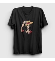 Presmono Unisex Siyah Luffy Anime One Piece T-Shirt 135970tt