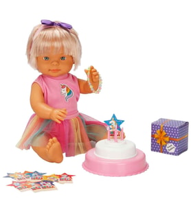 Dollz n More Bebelou Birthday Party Bebek Seti 40 cm Renkli Etekli Modelli, Sürpriz Hediye Kutulu ve
