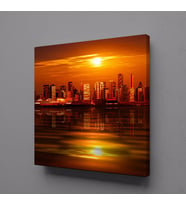 GÜN DOĞUŞU VE BATIŞI GÜNEŞİN DENİZE YANSIMASI KANVAS TABLO 70x70cm (Karışık)