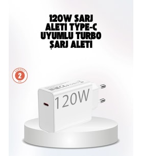 120w Güçlü Hızlı Şarj Adaptörü Ve Type-c Kablo Seti - Güvenli Şarj Teknolojisi