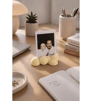 Cloud Polaroid Fotoğraf Standı - Instax Masaüstü Fotoğraf Tutucu - Badem Sarı