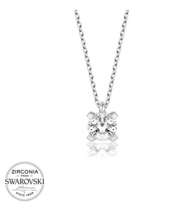 Swarovski Taşlı Gümüş Tektaş Bayan Kolye