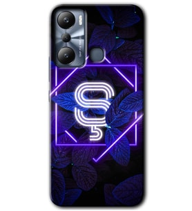 İnfinix Hot 20i Kılıf HD Desen Baskılı Kılıf - Dark Neon Yaprak Ş Harfi