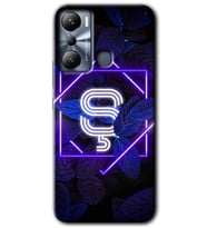 İnfinix Hot 20i Kılıf HD Desen Baskılı Kılıf - Dark Neon Yaprak Ş Harfi