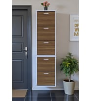 Eliusta Porta 10 Bölmeli Ayakkabılık Ceviz 52 cm Genişlikte 52x193x26 cm Duvara Monte Ayakkabılık