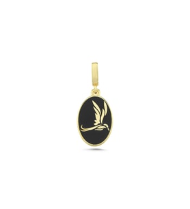 Mineli Kuş Altın Kaplama Kolye Ucu UC54 (Gold)