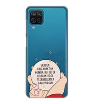Samsung Galaxy M22 Uyumlu Yeniden Başlamaktan Korkma Tasarımlı Şeffaf Telefon Kılıfı