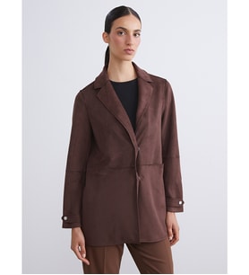 LCW Modest Kahverengi Kadın Süet Blazer Ceket