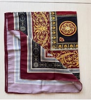 Ladycoco Soft Pamuklu Daire Desenli Şal (Bordo-Siyah)