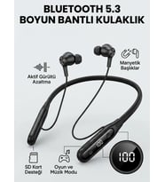 Ekranlı ve SD Kart Destekli Bluetooth 5.3 Boyun Bantlı Kulaklık