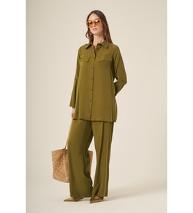 FTZ Women Kadın Benetti Taşli Takım Olive 31287