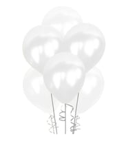 12" Metalik Balon 8'li - Beyaz