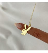 Kişiye Özel 925 Ayar Gümüş Play Boy Kolye
