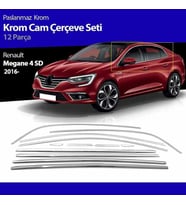 Renault Megane 4 Cam Çerçevesi Kromu Komple Set 12 Parça 2016+ sonrası