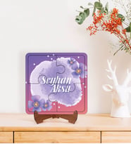 BK Gift Kişiye Özel İsimli Kadınlar Günü Tasarımlı Ahşap Standlı Puzzle Çerçeve-16