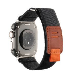 Lexroo Watch Ultra 49mm Hasır Kordon KRD-106 Strap Kayış - Siyah-Gri