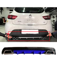 Renault Clio Mk4 Mavi Difüzör Çiftli Kare Egzoz Görünümlü D Tip Difizör 2012-2019