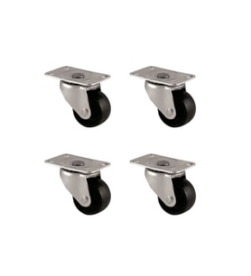 Furç Tablalı Bilyalı Teker - 38MM - Siyah HKS234 - 4 Adet
