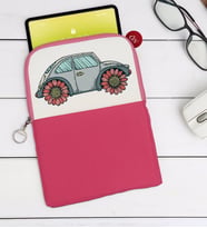 BK Gift Klasik Araç Tasarımlı Taşınabilir Koruyucu Tablet Kılıfı & Organizer Çanta - Pembe-4