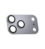 iPhone 17 Pro / 17 Pro Max Safir Kamera Lens Koruyucu Metal Kamera Çerçeveli Tam Koruma (Gümüş)