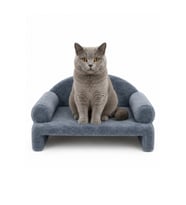 Rahat ve şık Pet Peluş Kedi Koltuğu, 45x33x25 cm, Çelik Mavisi
