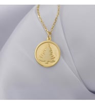 Kişiye Özel 925 Ayar Gümüş Ağaç Figürlü Kolye (Gold)