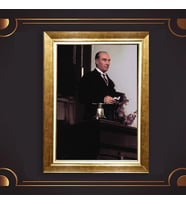 Altın Varaklı Çerçeveli Paspartulu Atatürk Tablo nl02A770 (Gold)