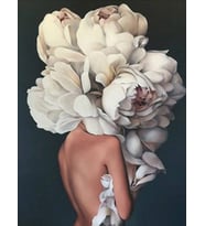 Kadın ve Çiçeklenmek Sayılarla Boyama Seti 40x 50 cm (Tuvale Gerili)
