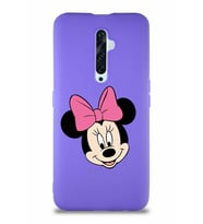 Oppo Reno 2Z Soft Premier Kapak Minnie Mouse-C Tasarımlı Silikon Kılıf - Mor (Şeffaf)