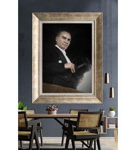 Gümüş Çerçeveli Atatürk Tablo ds491