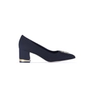 Moda Ayakkabı 858 Siyah-Krem 5Cm Kadın Topuklu Ayakkabı (Siyah)
