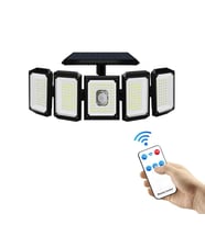 Monozone 300LED Solar Güneş Enerjili Bahçe Duvar Lambası Kumandalı Sensörlü 3 Modlu Geniş Açılı Lamba