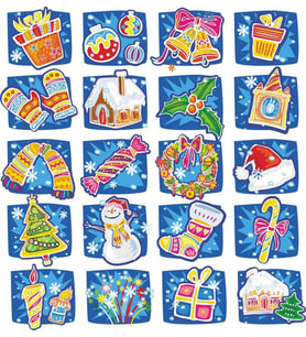 Kış Temalı Sticker Set  20 Parça Telefon, Tablet, Defter, Laptop Sticker