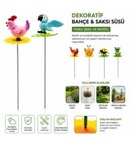 Dekoratif Yaylı Hayvan Figürlü - Bahçe ve Saksı Süsü - Dış Mekan Dekoru