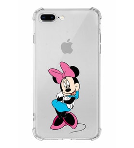Apple iPhone 7 Plus Uyumlu Köşe Korumalı Antişok  Kapak Minnie Mouse Tasarımlı Şeffaf  Kılıf