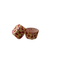 Kek Kalıbı Pet Kapsül 52X45 MM Kağıt Cupcake Kağıdı (100 Adet)  Sarıya Kırmızı Kalpli Yazılı