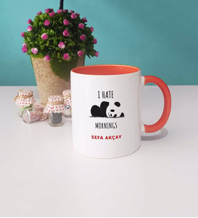Sevimli Panda Kupa Bardak Turuncu