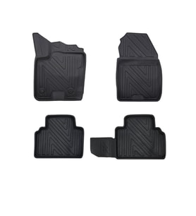 Ford Courier 2014-2023 ile Uyumlu Carbon Desenli Ultra Premium Havuzlu Oto Paspas (Çok Renkli)