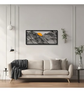 Sanatsal Metal Tablo Güneşli Dağ (Sunny Mountain) Metal Duvar Tablosu Doğal