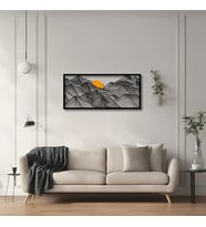 Sanatsal Metal Tablo Güneşli Dağ (Sunny Mountain) Metal Duvar Tablosu Doğal (Siyah)