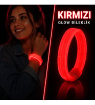 Kırmızı Kalın Glow Bileklik – Kırılarak Yanan Parti ve Festival Bilekliği