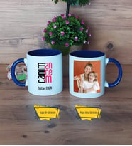 Anneye Hediye Kupa Bardak Lacivert Fotoğraflı Anneler Günü Doğum Günü Hediyesi