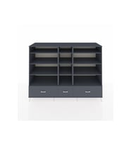 Kronos Dolap 12 Raflı 3 Çekmeceli  220x59x163 Antrasit-Antrasit
