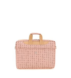 Bilik Deri Monogram Pembe-Camel Unisex Laptop & Evrak Çantası BRIEFCASE-MN