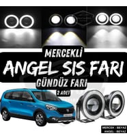 Dacia Lodgy 2012-2022 Uyumlu Mercekli Angel Sis Farı Metal 76 mm Beyaz Halkalı Gündüz Farı 2 Adet